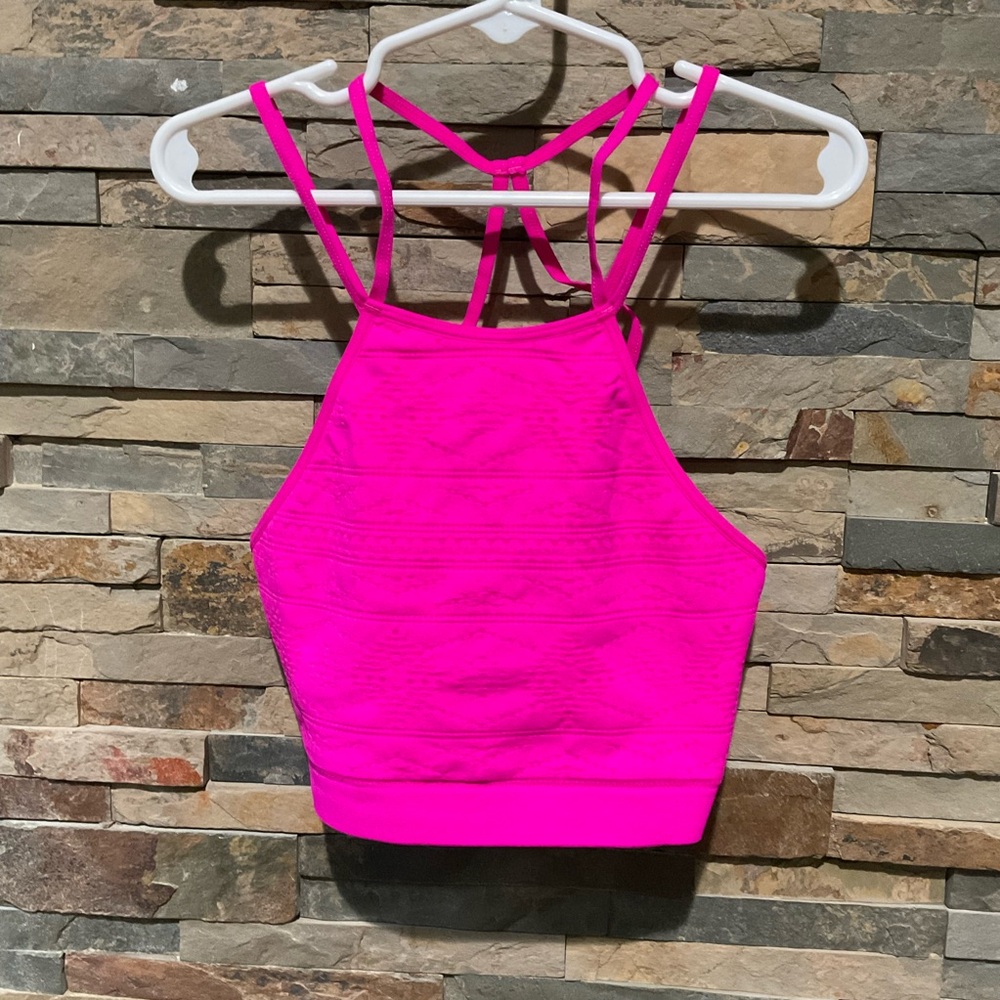 Victoria’s Secret Barbie Neon Hot Pink High Neck Strappy Bralette or Sports Bra